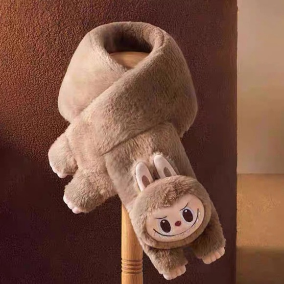 Pop Land Winter Fluffy Holiday Series -- Labubu Plush Scarf - Picture 3 of 6